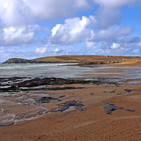 Buy canvas prints of Trevose Beach and Headland by Paul Scoullar