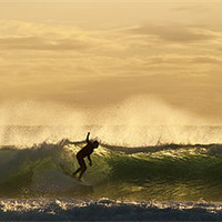 Buy canvas prints of Golden Surf Moment by 