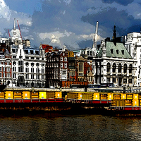 Buy canvas prints of Barges of London by Anne Whiteside