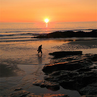 Buy canvas prints of Cornwall: A paddle at Sunset by Rob Parsons