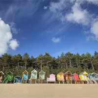 Buy canvas prints of Wells Beach Huts by Ian Rolfe