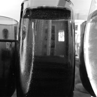 Buy canvas prints of Black & White Champagne Glass by Marcy Morris