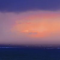 Buy canvas prints of  Approaching Storm over Hanois Lighthouse at sunse by Rob Smith