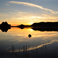 Buy canvas prints of Loch Tarff Sunset. by mary stevenson