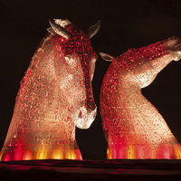 Buy canvas prints of  Kelpies At Night by mary stevenson