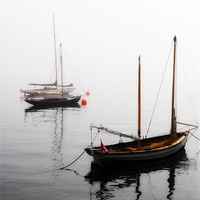 Buy canvas prints of Foggy Boats by Mary Lane