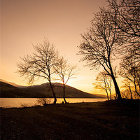 Buy canvas prints of Last light at Loch Earn by Fay Vincent