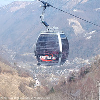 Buy canvas prints of Gondolas in the Pyrenees by Keith Robinson