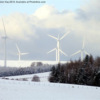 Buy canvas prints of Wind Turbines in Snow by Aileen Hay