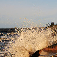 Buy canvas prints of Splashing Waves Crosby Beach by Phillip Orr