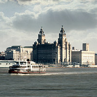 Buy canvas prints of Liverpool Skyline Over The Mersey by Phillip Orr