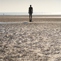 Buy canvas prints of Silhouette Iron Man Crosby Beach by Phillip Orr
