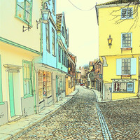 Buy canvas prints of Norwich elm hill by Mark Spencer