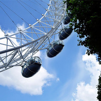 Buy canvas prints of The London Eye by Debbie Johnstone Bran