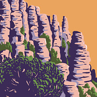 Buy canvas prints of The Hoodoos and Balancing Rocks Chiricahua National Monument in the Chiricahua Mountains of Southeastern Arizona WPA Poster Art by Aloysius Patrimonio