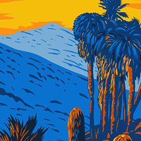 Buy canvas prints of The Santa Rosa and San Jacinto Mountains National Monument California with the Santa Rosa and San Jacinto Mountain Ranges WPA Poster Art by Aloysius Patrimonio