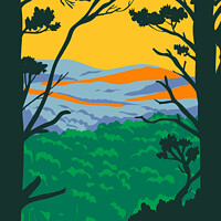 Buy canvas prints of Ouachita Mountains or Ouachitas in Arkansas and Oklahoma within the Hot Springs National Park WPA Poster Art by Aloysius Patrimonio