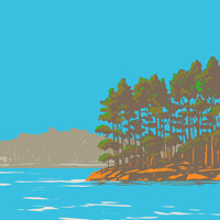 Buy canvas prints of Lake Catherine State Park on South Shore of Lake Catherine Southeast of Hot Springs Arkansas WPA Poster Art by Aloysius Patrimonio