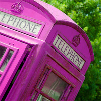 Buy canvas prints of Pink british phonebox by christopher darmanin