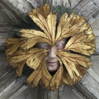 Buy canvas prints of Green Man in Gold Leaf by Jez Mouncer
