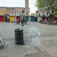 Buy canvas prints of Bubble and the Bin by Jez Mouncer