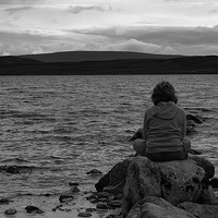 Buy canvas prints of Boy on the loch. by  