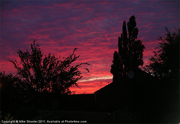 Red Sky At Night Picture Board by Mike Streeter