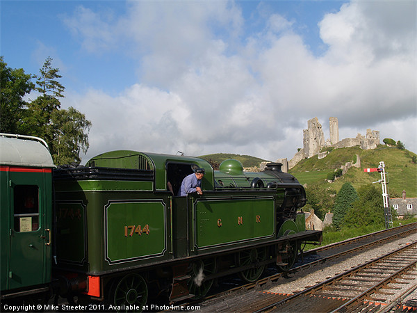 Steam at Corfe Castle Picture Board by Mike Streeter