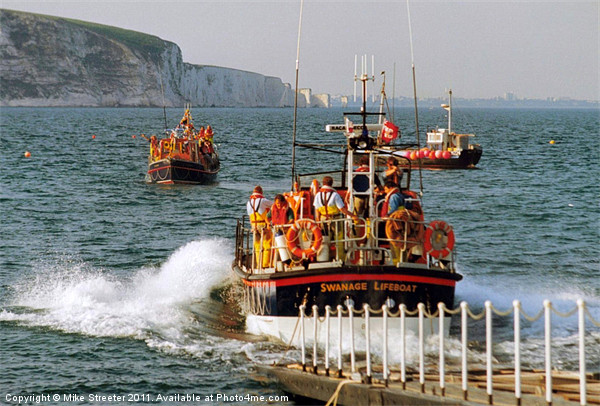Swanage Lifeboat Picture Board by Mike Streeter
