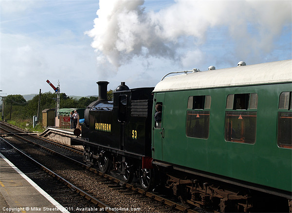 Steam at Harmans Cross Picture Board by Mike Streeter