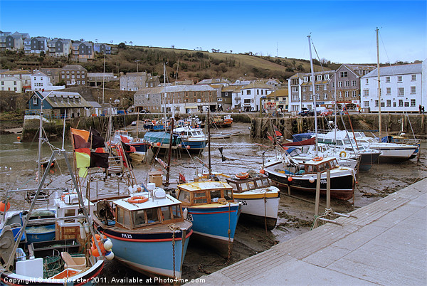 Mevagissey Harbour Picture Board by Mike Streeter