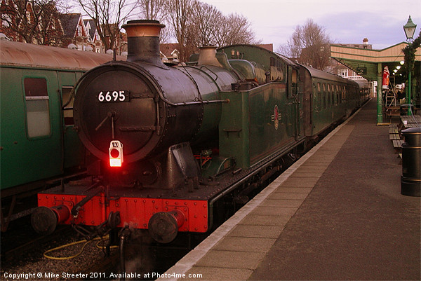 6695 at Swanage Station Picture Board by Mike Streeter