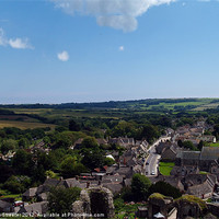Buy canvas prints of Corfe Castle Village by Mike Streeter