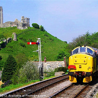 Buy canvas prints of Diesel Into Corfe by Mike Streeter