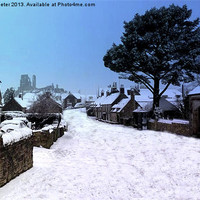 Buy canvas prints of Snowy Corfe by Mike Streeter