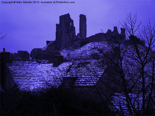 Corfe Castle in Winter Picture Board by Mike Streeter