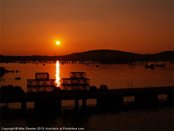 Sunset Over Swanage Picture Board by Mike Streeter