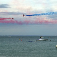 Buy canvas prints of The  Red Arrows 3 by Mike Streeter