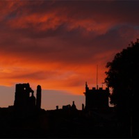 Buy canvas prints of Sunset at Corfe by Mike Streeter