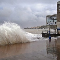 Buy canvas prints of Stormy Swanage by Mike Streeter