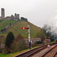 Buy canvas prints of Approaching Corfe by Mike Streeter