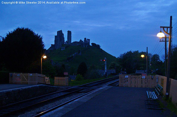 Corfe Castle at dusk Picture Board by Mike Streeter