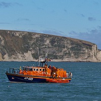 Buy canvas prints of  Poole lifeboat at Swanage by Mike Streeter