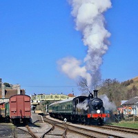 Buy canvas prints of  M7 leaving Corfe Castle by Mike Streeter