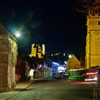 Buy canvas prints of  Christmas at Corfe. by Mike Streeter