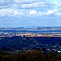 Buy canvas prints of Corfe Castle and beyond. by Mike Streeter
