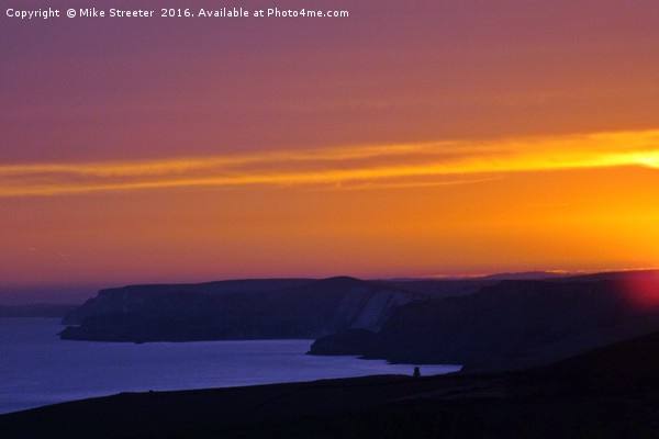Sunset over Kimmeridge. Picture Board by Mike Streeter