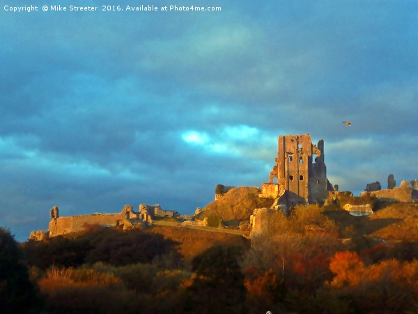 Corfe Castle in November Picture Board by Mike Streeter