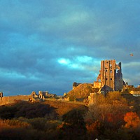 Buy canvas prints of Corfe Castle in November by Mike Streeter