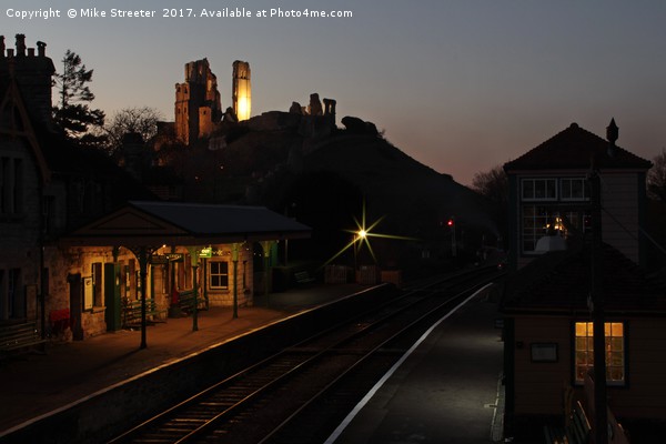 December evening in Corfe Castle Picture Board by Mike Streeter